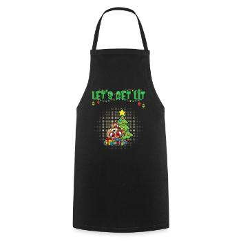 Let's Get Lit Advent Season Christmas Party X-Mas - Cooking Apron - black - Front - AI Model Male 185 dark (185cm)