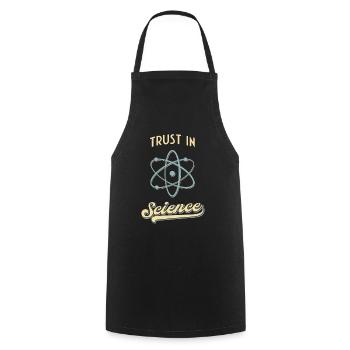 Confiance en la science physique humour rétro atome - Tablier de cuisine - noir - Devant - AI Model Male 185 dark (185cm)