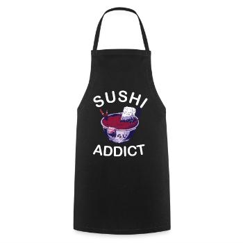 Sushi Addict - Japan Food Cute Kawaii - Kochschürze - Schwarz - Vorne - AI Model Male 185 dark (185cm)
