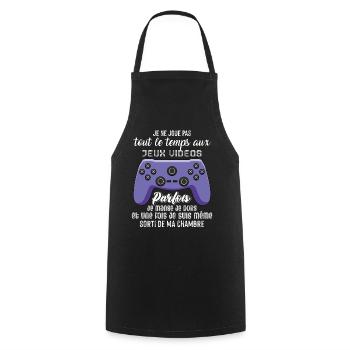 Cadeau Pour Ado Gamer Accro Aux Jeux Vidéo - Tablier de cuisine - noir - Devant - AI Model Male 185 dark (185cm)