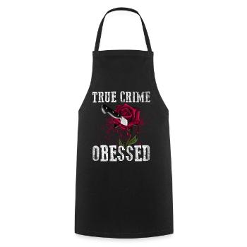 True Crime Obsessed - Kochschürze - Schwarz - Vorne - AI Model Male 185 dark (185cm)