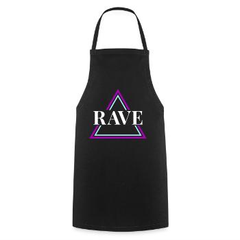 Techno House Party EDM Festival Goa Electro Rave - Cooking Apron - black - Front - AI Model Male 185 dark (185cm)