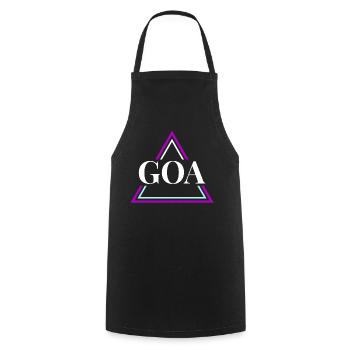 GOA Techno House Party EDM Festival Electro Rave - Kochschürze - Schwarz - Vorne - AI Model Male 185 dark (185cm)
