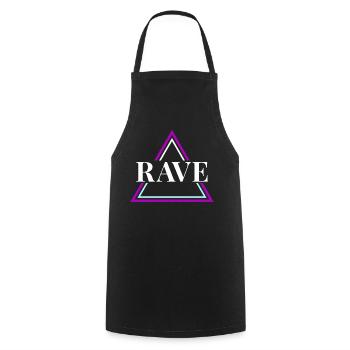 Techno House Party EDM Festival Goa Electro Rave - Cooking Apron - black - Front - AI Model Male 185 dark (185cm)