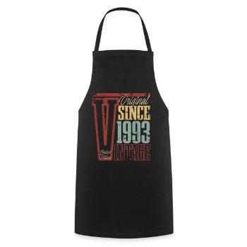 1993 Birthday Year of birth Year of construction Vintage Retro - Cooking Apron - black - Front - AI Model Male 185 dark (185cm)