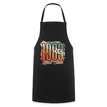 1983 Année de naissance Anniversaire Année de construction Vintage Rétro - Tablier de cuisine - noir - Devant - AI Model Male 185 dark (185cm)
