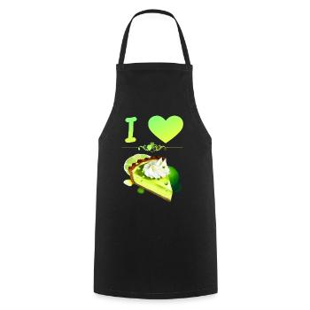 I Love Key Lime Pie - Cooking Apron - black - Front - AI Model Male 185 dark (185cm)