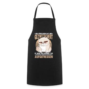 Lustige Morgenmuffel Sprüche Katze - Kochschürze - Schwarz - Vorne - AI Model Male 185 dark (185cm)
