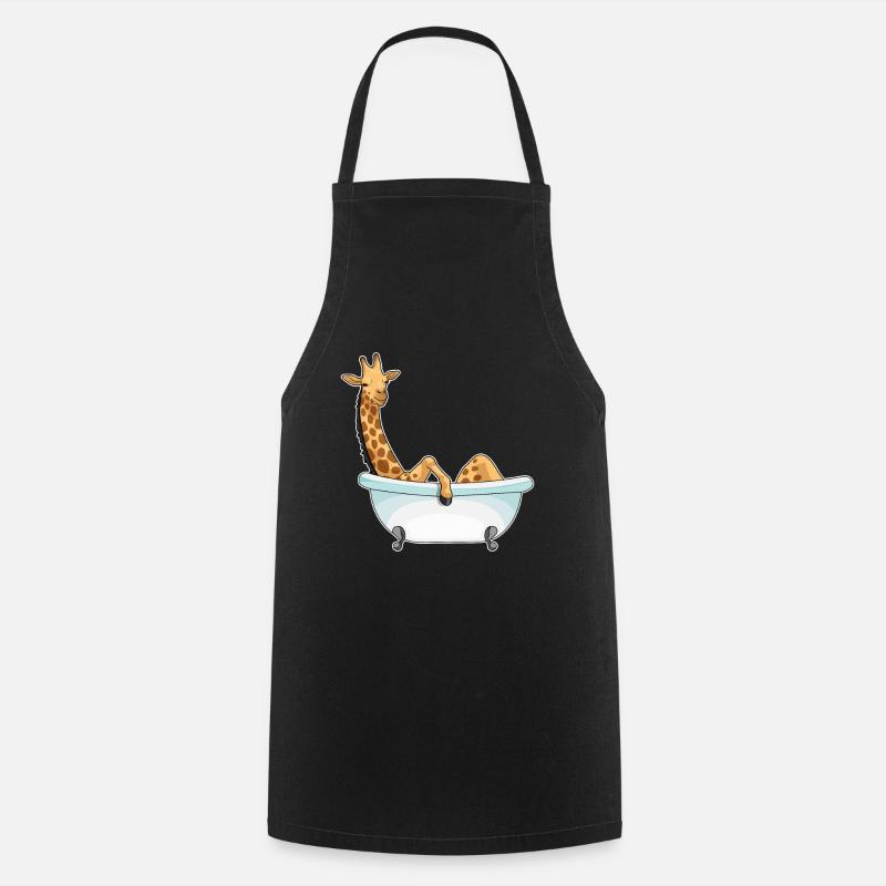 Baignoire girafe - Tablier de cuisine - noir
