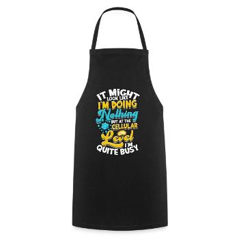 Biology Science Cellular Biologist - Cooking Apron - black - Front - AI Model Male 185 dark (185cm)