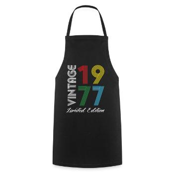 Vintage 1977 Vintage Birthday Retro Vintage - Cooking Apron - black - Front - AI Model Male 185 dark (185cm)