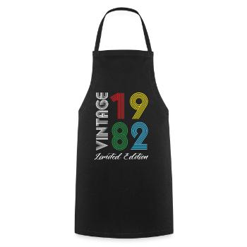 Vintage 1982 Vintage Geburtstag Retro Vintage - Kochschürze - Schwarz - Vorne - AI Model Male 185 dark (185cm)