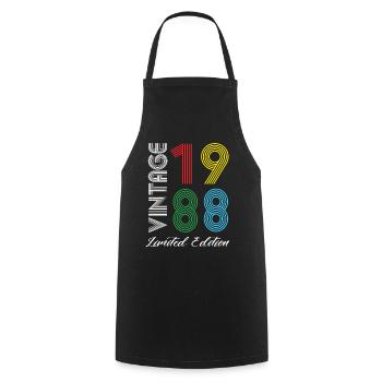 Vintage 1988 Vintage Birthday Retro Vintage - Cooking Apron - black - Front - AI Model Male 185 dark (185cm)