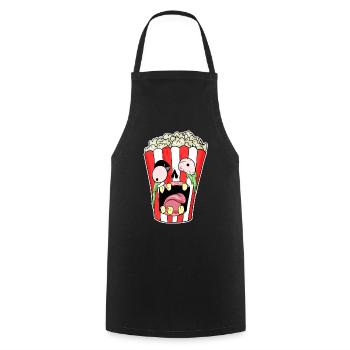 Popcorn Zombie Horror - Kochschürze - Schwarz - Vorne - AI Model Male 185 dark (185cm)