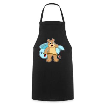 Pêche au poisson Bear Angler - Tablier de cuisine - noir - Devant - AI Model Male 185 dark (185cm)
