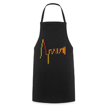 Spanische Börse Rot Gelb - Kochschürze - Schwarz - Vorne - AI Model Male 185 dark (185cm)