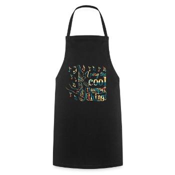 Je joue de la trompette cool Musique de saxophone amour - Tablier de cuisine - noir - Devant - AI Model Male 185 dark (185cm)