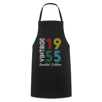 Vintage 1955 Vintage Birthday Retro Vintage - Cooking Apron - black - Front - AI Model Male 185 dark (185cm)