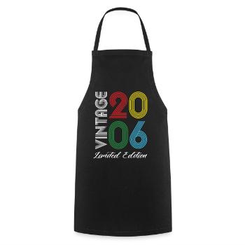 Millésime 2006 Vintage Anniversaire Rétro Vintage - Tablier de cuisine - noir - Devant - AI Model Male 185 dark (185cm)