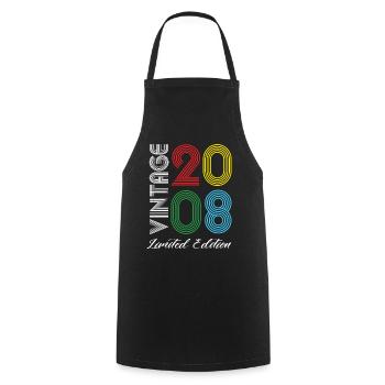 Vintage 2008 Vintage Birthday Retro Vintage - Cooking Apron - black - Front - AI Model Male 185 dark (185cm)