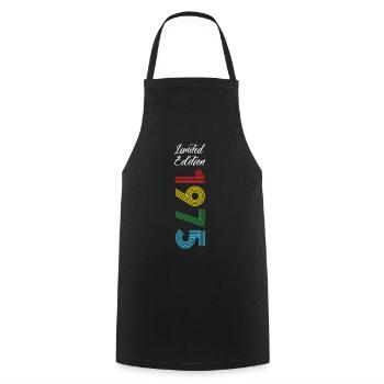 Édition limitée 1975 - Tablier de cuisine - noir - Devant - AI Model Male 185 dark (185cm)