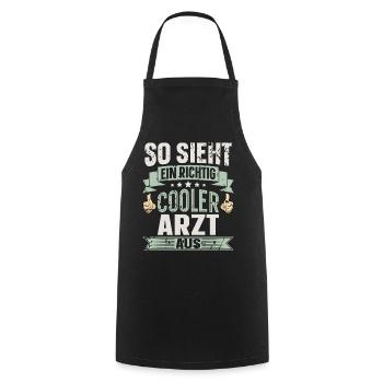 Arzt - Kochschürze - Schwarz - Vorne - AI Model Male 185 dark (185cm)