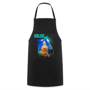Koblenz Germany City Skyline Vintage Retro - Cooking Apron - black - Front - AI Model Male 185 dark (185cm)