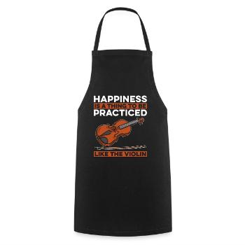 Violin Happiness Is A Thing To Musical Violinist - Cooking Apron - black - Front - AI Model Male 185 dark (185cm)