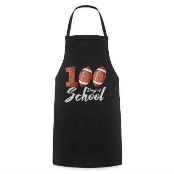 100 Days of School Lineman American Football - Cooking Apron - black - Front - AI Model Male 185 dark (185cm)
