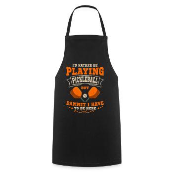Je préfère jouer au pickleball paddle - Tablier de cuisine - noir - Devant - AI Model Male 185 dark (185cm)