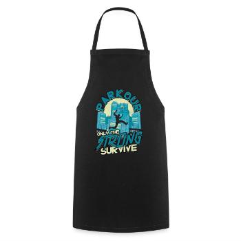 Parkour Freerunning Runner Back Flip Jumping - Cooking Apron - black - Front - AI Model Male 185 dark (185cm)