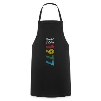 Limited Edition 1977 - Cooking Apron - black - Front - AI Model Male 185 dark (185cm)