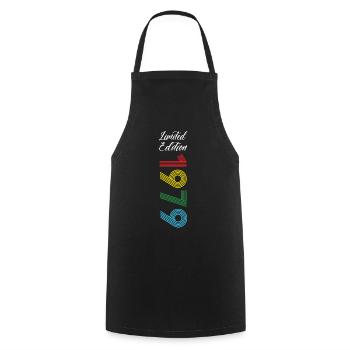 Limited Edition 1979 - Cooking Apron - black - Front - AI Model Male 185 dark (185cm)
