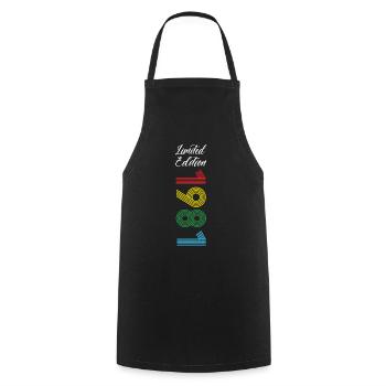 Édition limitée 1981 - Tablier de cuisine - noir - Devant - AI Model Male 185 dark (185cm)