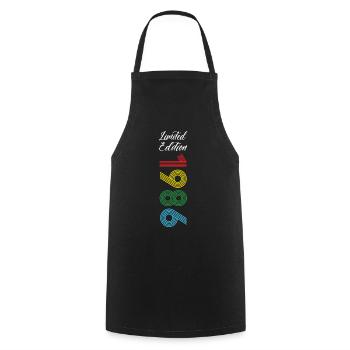 Édition limitée 1986 - Tablier de cuisine - noir - Devant - AI Model Male 185 dark (185cm)