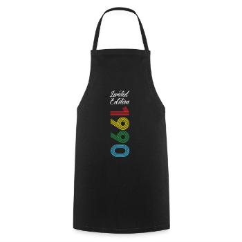 Édition limitée 1990 - Tablier de cuisine - noir - Devant - AI Model Male 185 dark (185cm)