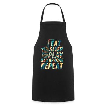 Eat Sleep Play Saxophone Répéter Saxophone Instrume - Tablier de cuisine - noir - Devant - AI Model Male 185 dark (185cm)