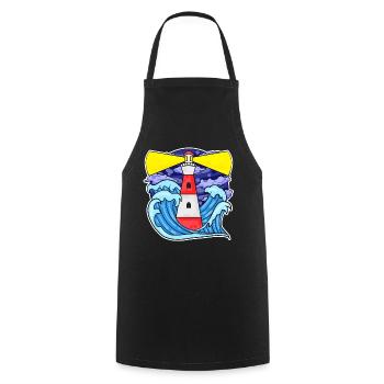 Lighthouse Coast Sea Sea - Cooking Apron - black - Front - AI Model Male 185 dark (185cm)