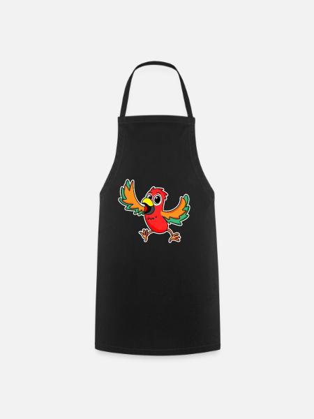 Perroquet Oiseaux Oiseaux - Tablier de cuisine - noir