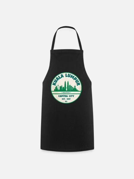 Kuala Lumpur Skyline Emblem - Kochschürze - Schwarz