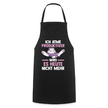 Ich Atme Produktiver Wird Es Heute Nicht Mehr Katz - Kochschürze - Schwarz - Vorne - AI Model Male 185 dark (185cm)