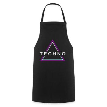 Techno House Party EDM Festival Goa Electro Rave - Kochschürze - Schwarz - Vorne - AI Model Male 185 dark (185cm)