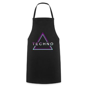 Techno House Party EDM Festival Goa Electro Rave - Kochschürze - Schwarz - Vorne - AI Model Male 185 dark (185cm)