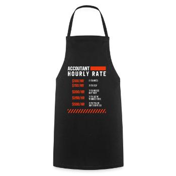 Accountant Hourly Rate - Accountant Funny Gift - Cooking Apron - black - Front - AI Model Male 185 dark (185cm)
