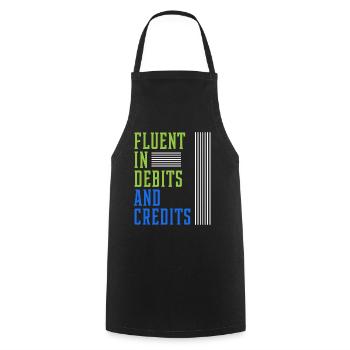 Fluent In Debits And Credits - Accountant Funny - Cooking Apron - black - Front - AI Model Male 185 dark (185cm)