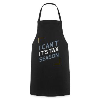 I Can't It's Tax Season - Accountant Funny Gift - Cooking Apron - black - Front - AI Model Male 185 dark (185cm)
