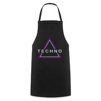 Techno House Party EDM Festival Goa Electro Rave - Kochschürze - Schwarz - Vorne - AI Model Male 185 dark (185cm)