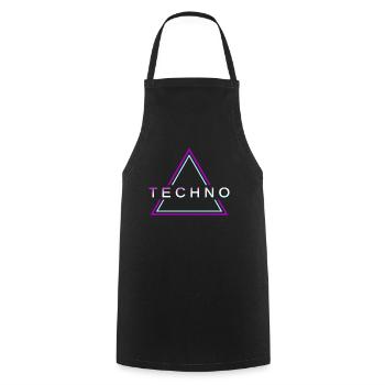 Techno House Party EDM Festival Goa Electro Rave - Tablier de cuisine - noir - Devant - AI Model Male 185 dark (185cm)
