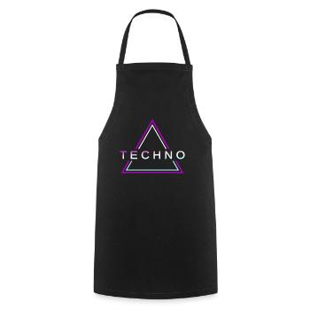 Techno House Party EDM Festival Goa Electro Rave - Kochschürze - Schwarz - Vorne - AI Model Male 185 dark (185cm)