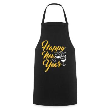 Réveillon du Nouvel An, Paix, Amour, Bonne Année - Tablier de cuisine - noir - Devant - AI Model Male 185 dark (185cm)
